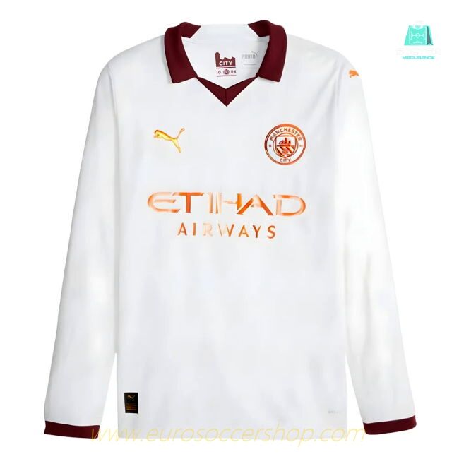 2023-2024 Man City Long Sleeve Away Shirt (BERNARDO 20)