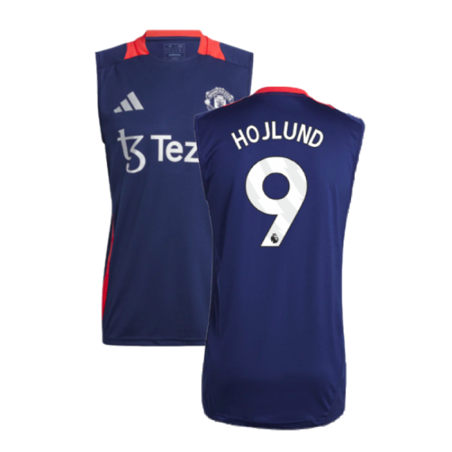 Men's 2024-2025 Man Utd Sleeveless Jersey (Night Indigo) (Hojlund 9)