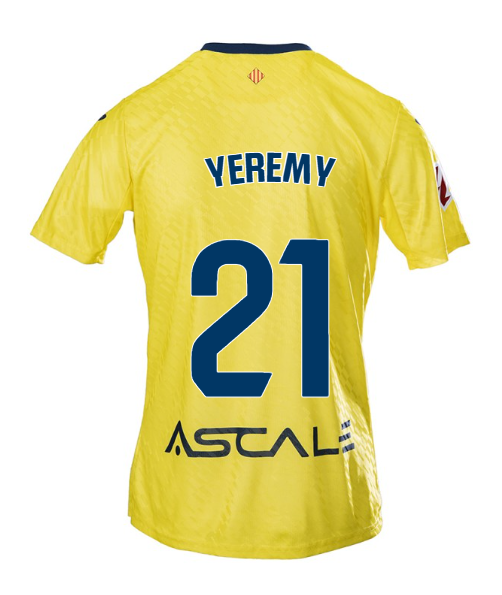 Villarreal's 25-26 Season Home Jersey Featuring YEREMY with Number 21