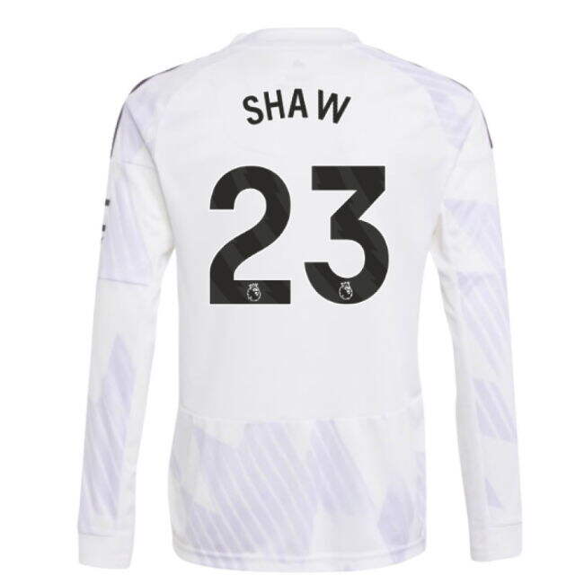 2025-2026 Man Utd Long Sleeve Away Shirt (Kids) (Shaw 23)
