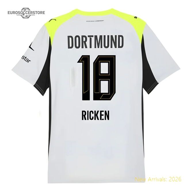 Best-Selling 2025-2026 Borussia Dortmund Away Shirt (Ricken 18)