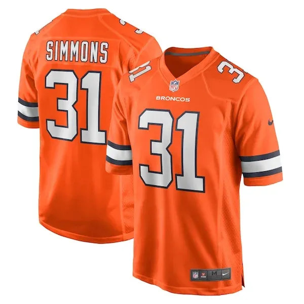 None Justin Simmons Game Jersey - Orange | NFL Player Jersey