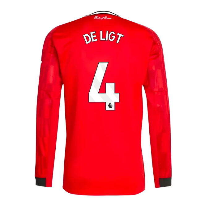 De Ligt 4 Original Replica Man Utd Home Supporter Kit for Adults