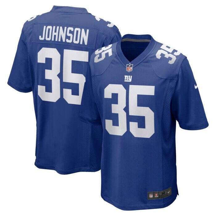 Men's New York Giants Leonard Johnson Nike Royal Game Play...