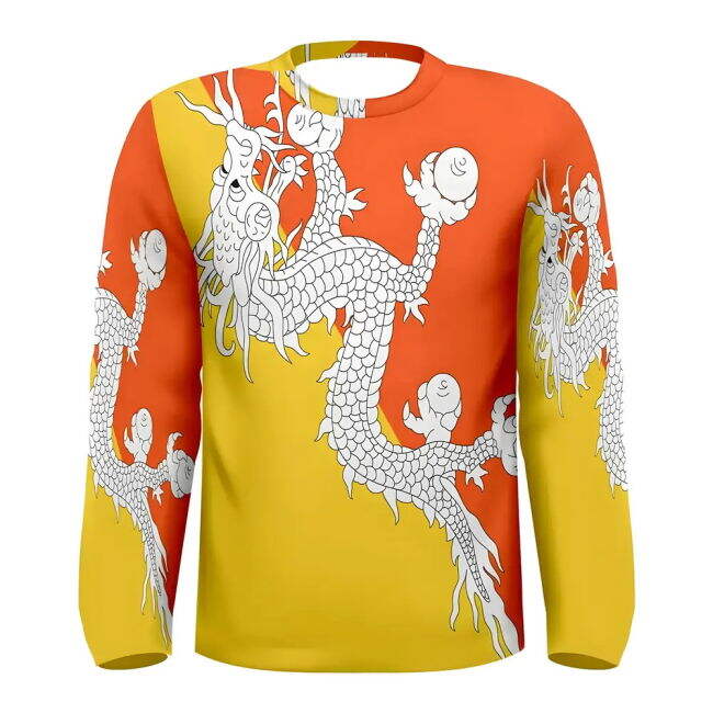 Pro-Grade Match-Ready Bhutan Flag Long Sleeve Sublimated Sports Jersey