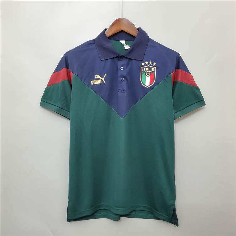 Euro 2020 Italy 20-21 NavyGreen Polo Shirt - Official Replica 15281