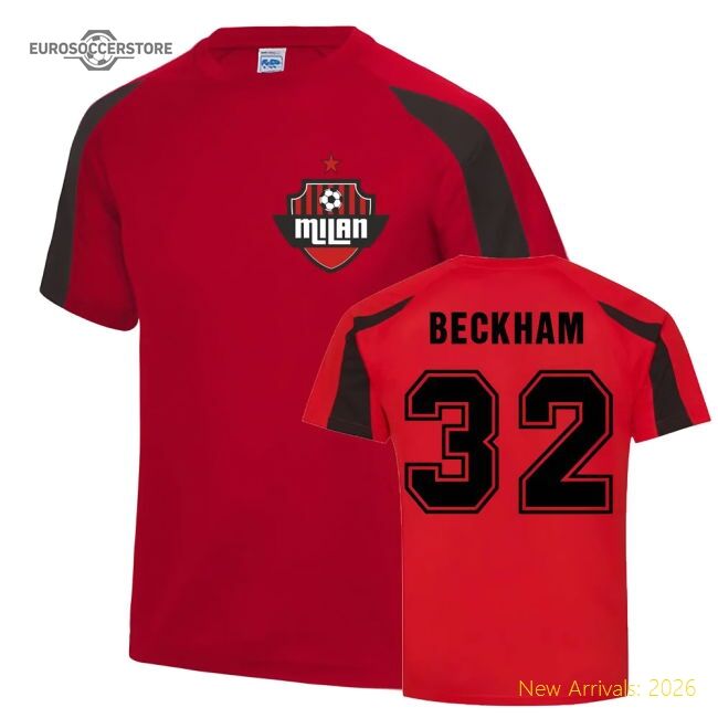 Superior David Beckham Milan Sports Training Fan Jersey (red)