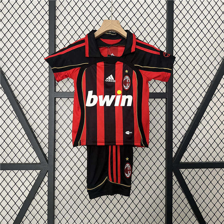 Kids AC Milan 0607 Home Soccer Suit Football Kit ShirtShorts -