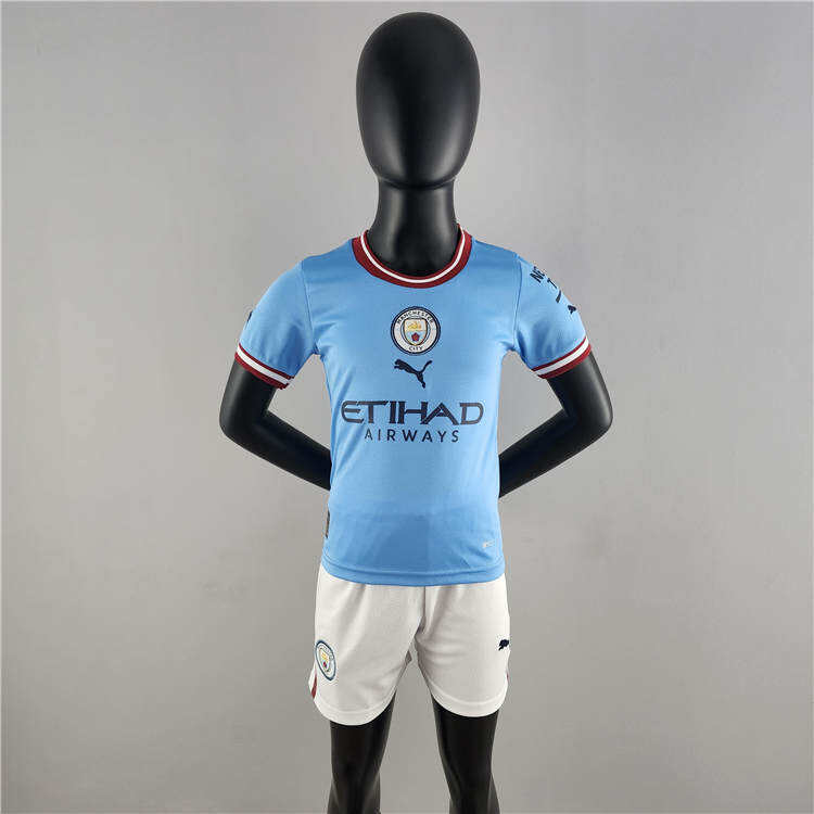 Kids Manchester City 2223 Home Kit ShirtShorts - Official Replica