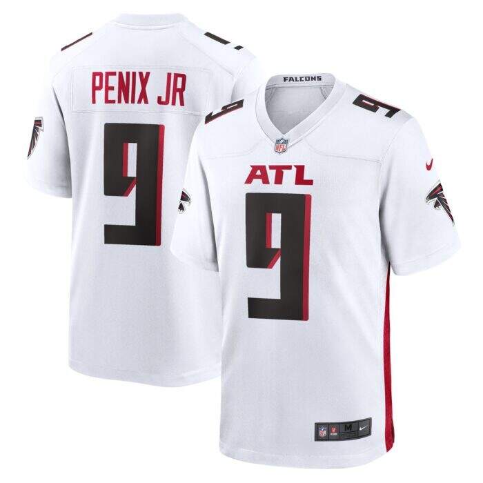 Men's Atlanta Falcons Michael Penix Jr. Nike White Game Je...