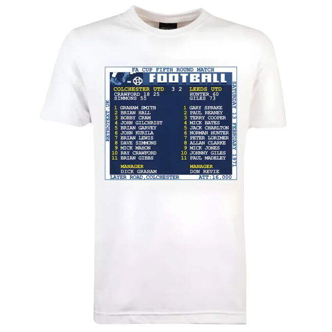 Intense Leeds Colchester Utd V Leeds Colchester Retrotext T Shirt ...