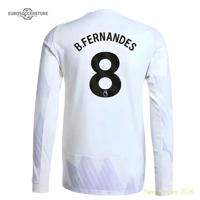 Official 2025-2026 Man Utd Authentic Long Sleeve Away Shirt