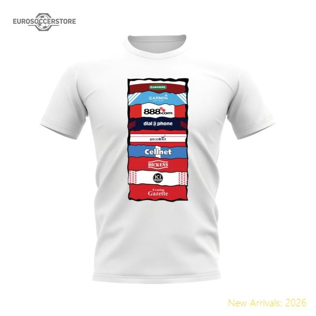 Official Middlesbrough Sponsor History T-shirt (white) - Premium