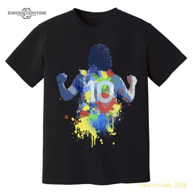 Diego Maradona Azzurri Art Casual Tee (black) - Cost-effective