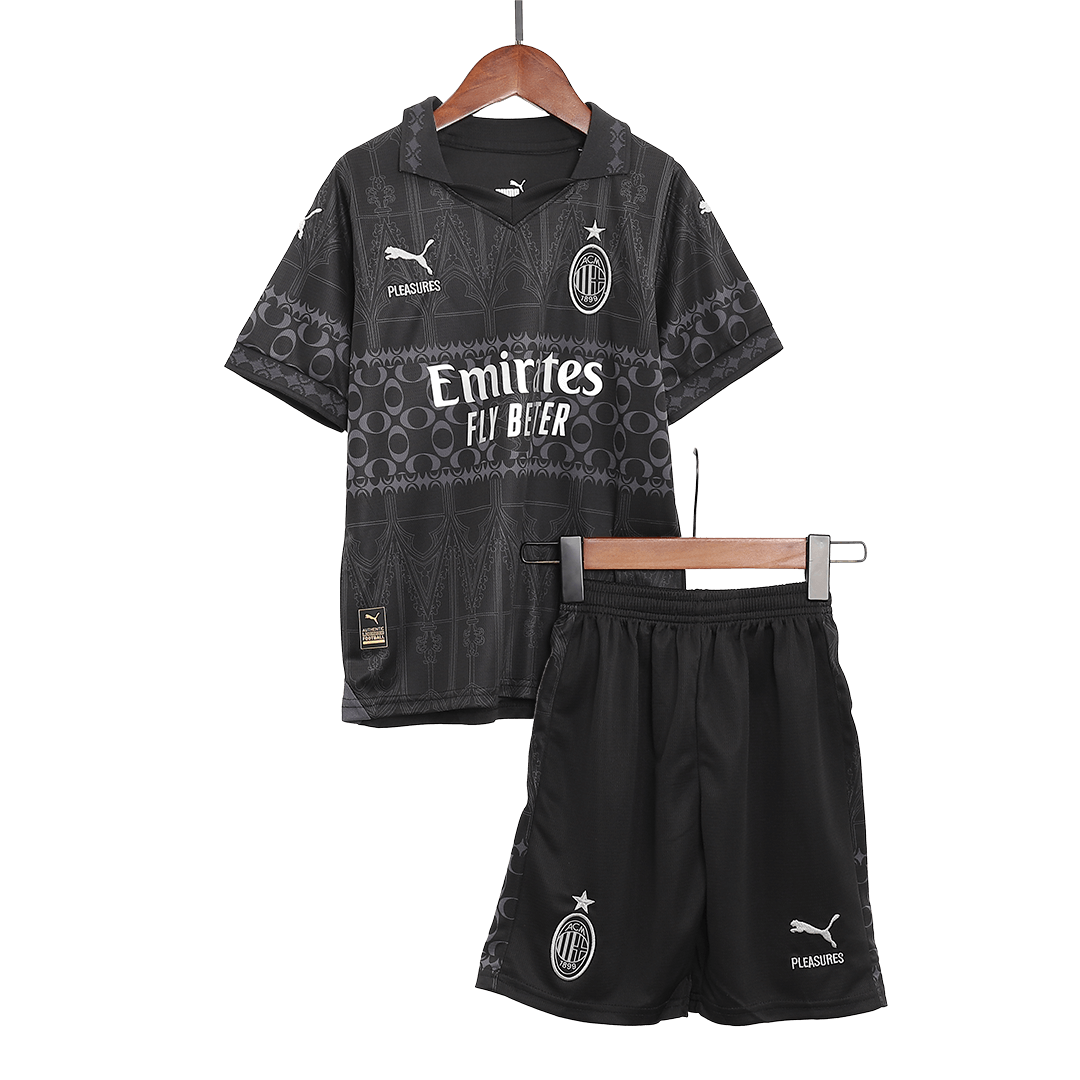 Kid's AC Milan x Pleasures Fourth Away Soccer Jersey Kit(Jersey+Shorts