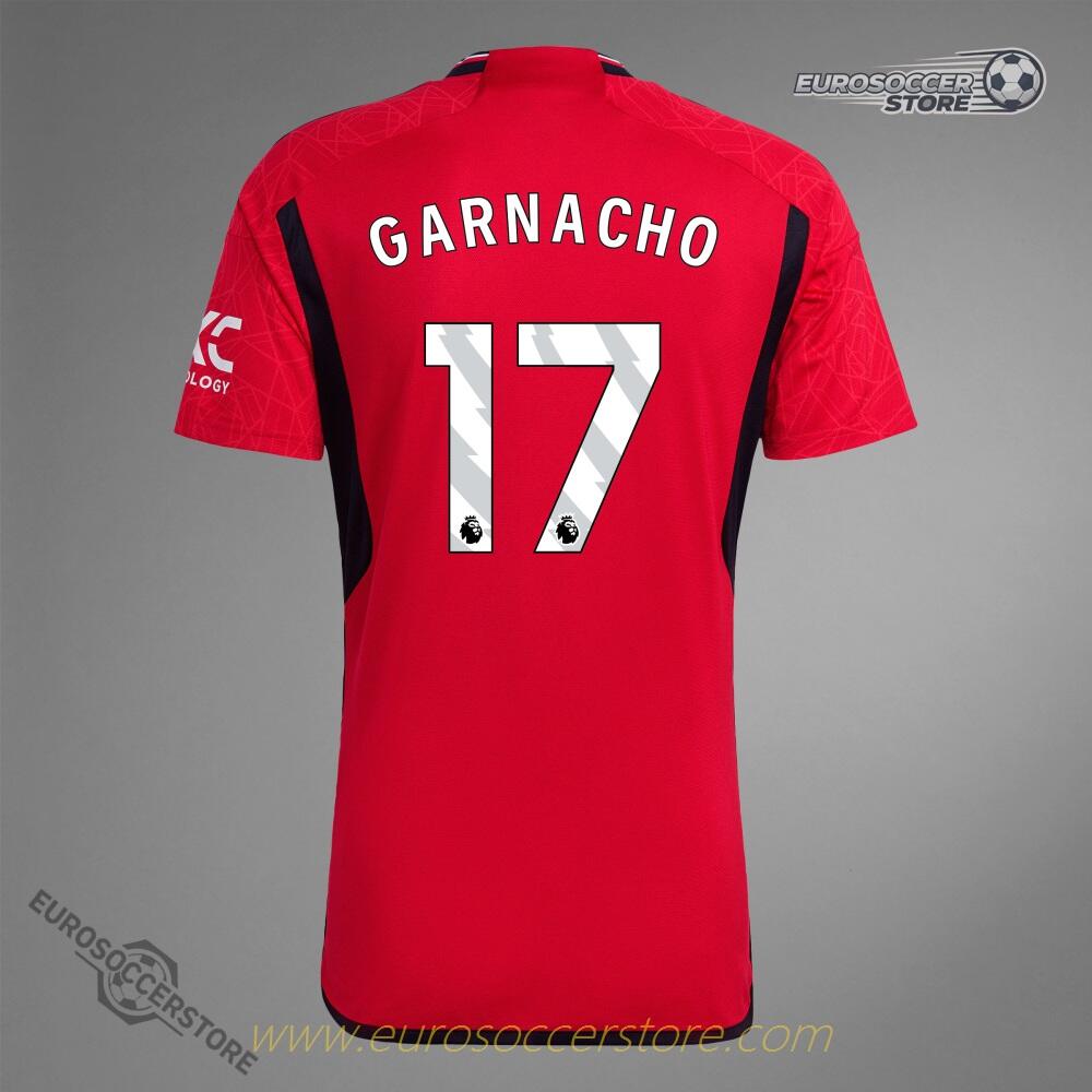 Manchester United's 23-24 Home Jersey, featuring GARNACHO with the number 17.