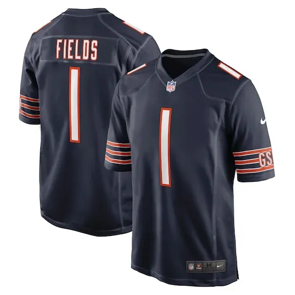 None Justin Fields Game Jersey - Navy | NFL Player Jersey | NFL Footba