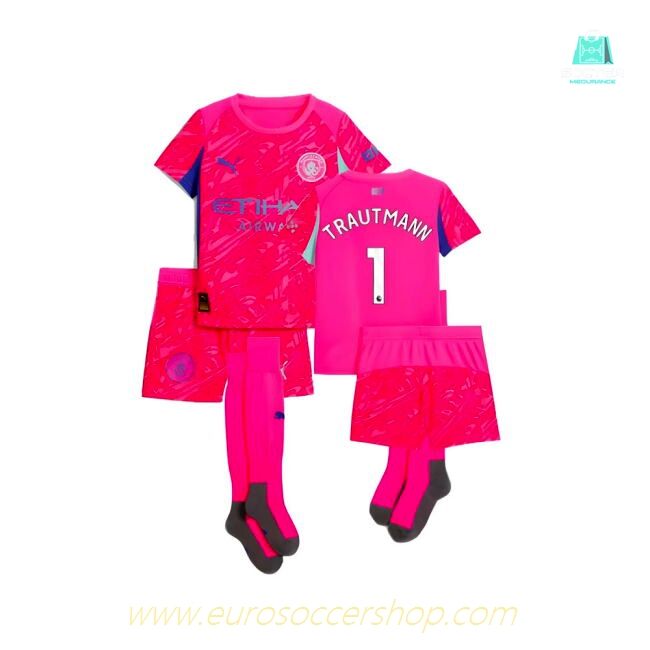 2025-2026 Man City Home Goalkeeper Mini Kit (Pink) (Trautmann 1)