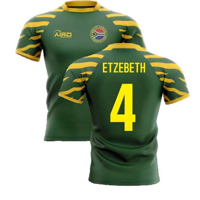2025-2026 South Africa Springboks Home Concept Rugby Shirt (Etzebeth 4)
