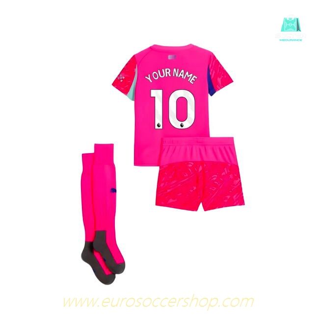 2025-2026 Man City Home Goalkeeper Mini Kit (Pink) (Your Name)