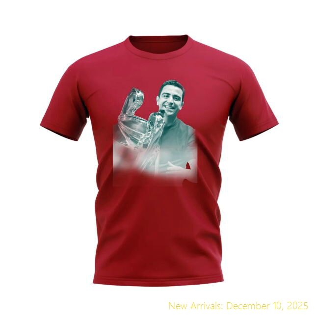 Barca Xavi Barcelona Legend T-Durable Shirt (Red) - Discounted
