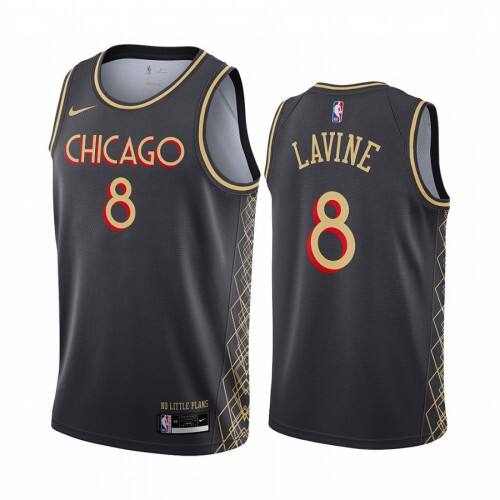 Bulls Zach Lavine #8 Premium 2020 City NBA Swingman Jersey Black