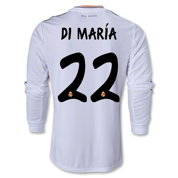 13-14 Real Madrid 22 DI MARIA Home Long Sleeve Jersey Shirt -