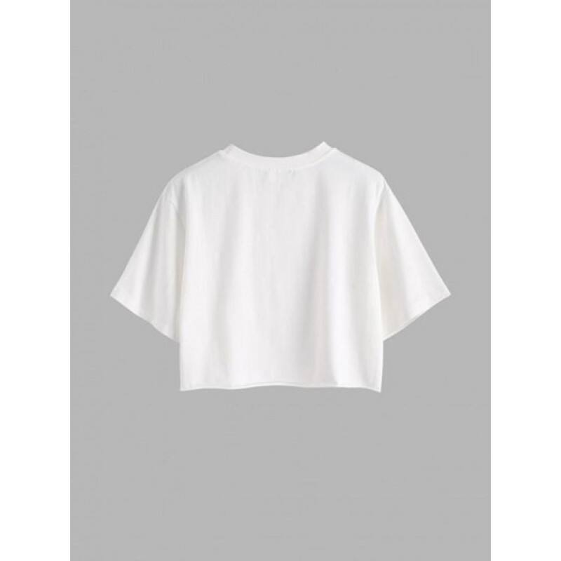 Sea Waves Graphic Cropped Tee RE9726