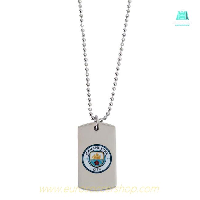 Manchester City FC Colour Crest Dog Tag & Chain