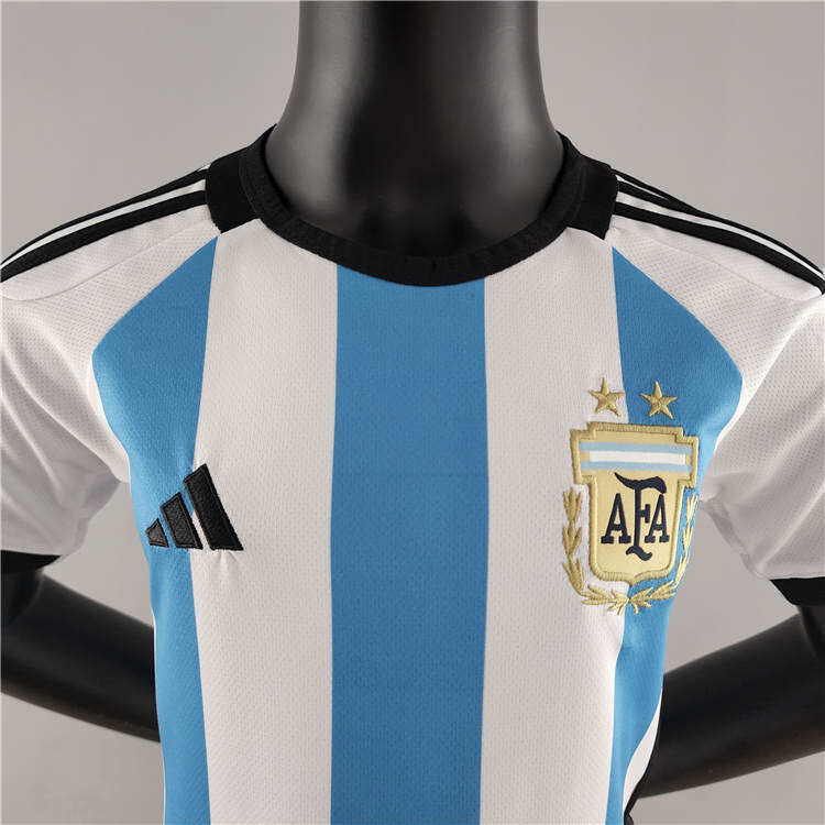 Kids World Cup 2022 Argentina Home Soccer KitShirtShorts - World Cup