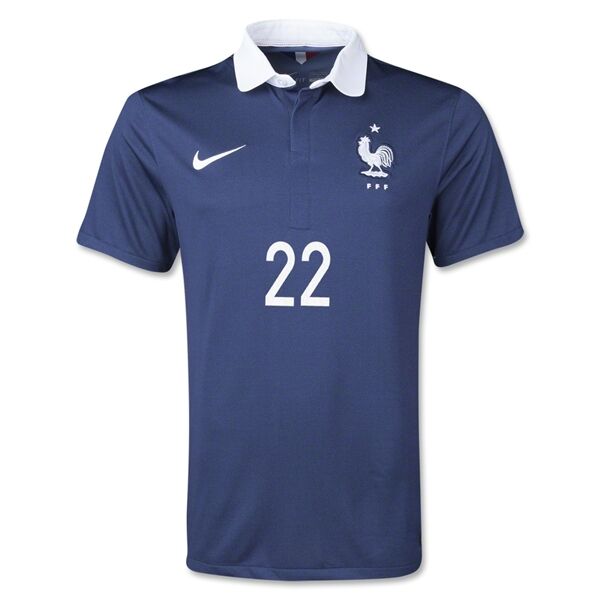 Breathable 2014 France ABIDAL22 Home Navy soccer Jersey Shirt