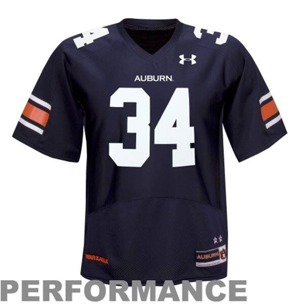 Youth College Football Power #34 Blue Performance-enhanced Jersey
