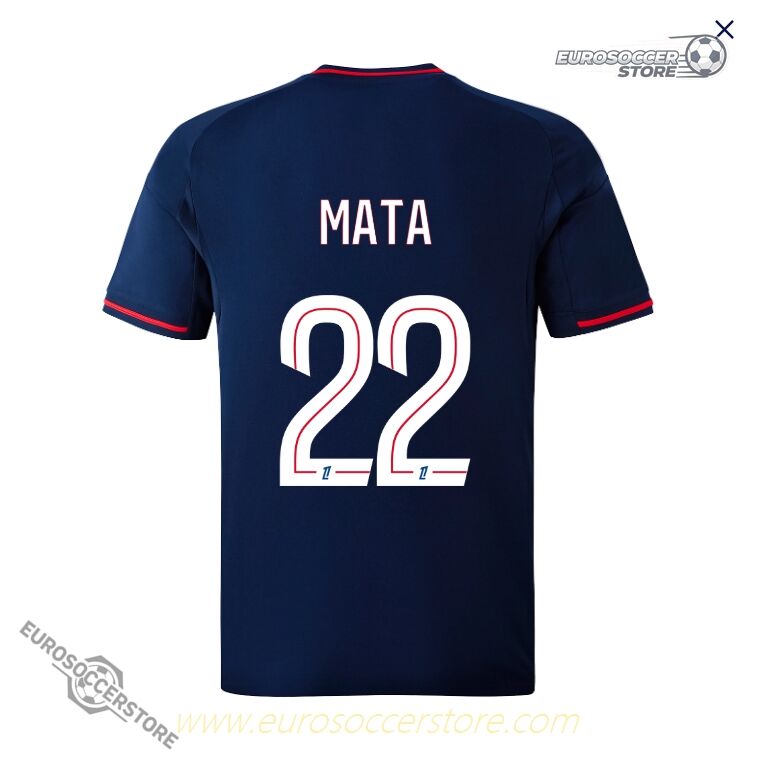 Lyon's Olympique Lyonnais 25-26 Away Jersey featuring MATA 22