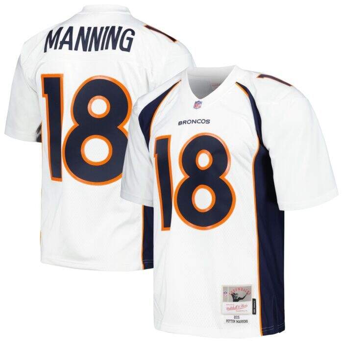 Men's Denver Broncos Peyton Manning Mitchell & Ness White ...