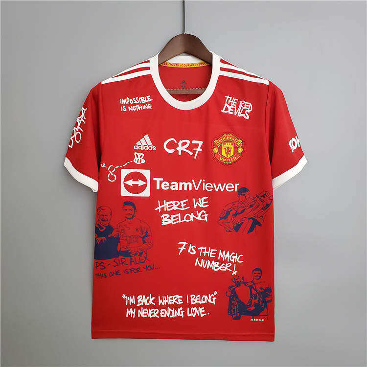 Manchester United 21-22 Kit Home Red Ronaldo 7 Soccer Jersey Football