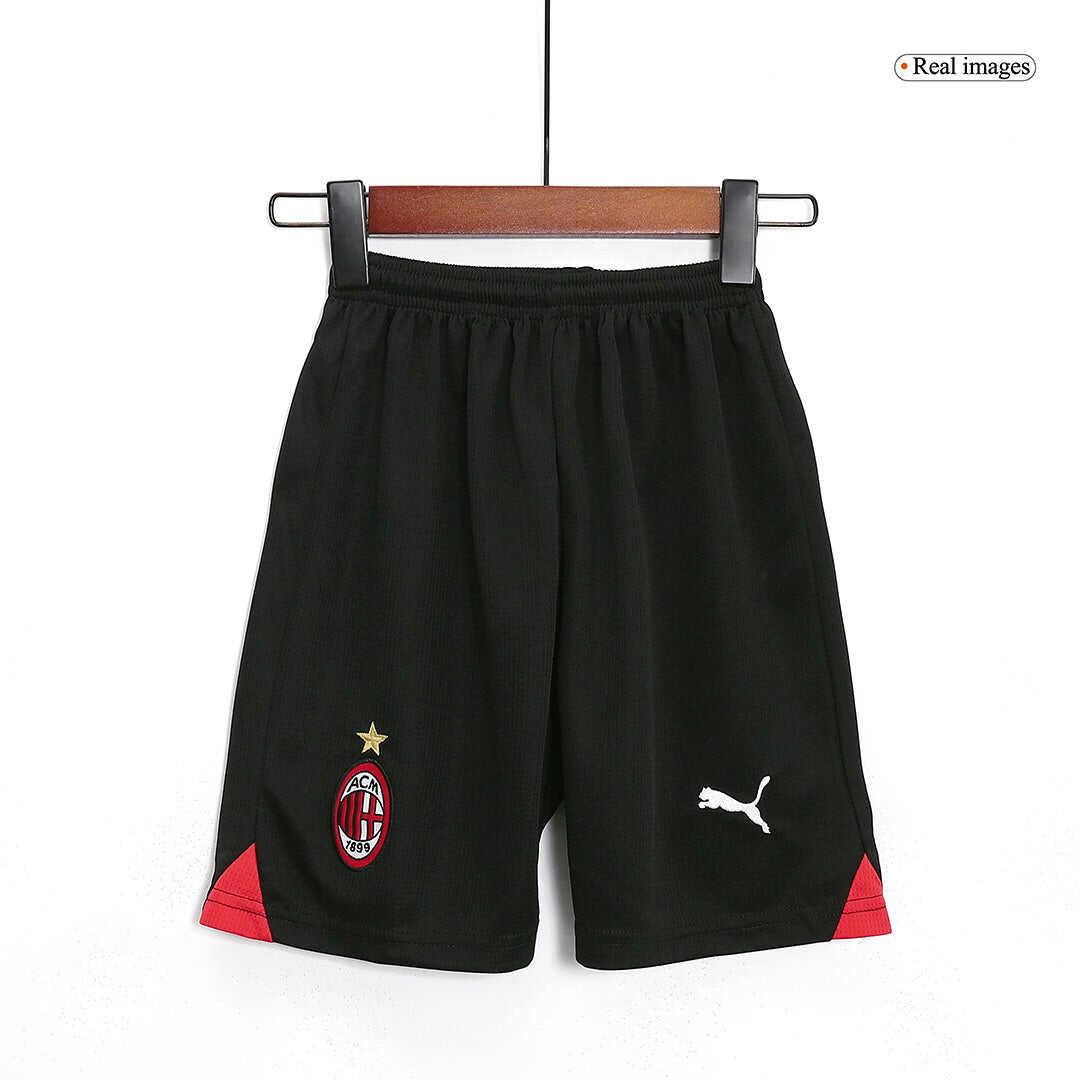 Kid's AC Milan Home Soccer Jersey Kit(Jersey+Shorts) 2023/24Authentic