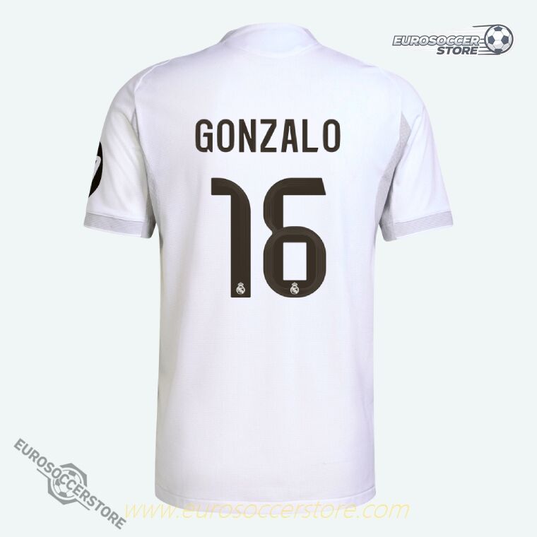 GONZALO's Real Madrid 25-26 Home Jersey (Player Version) with Number 16