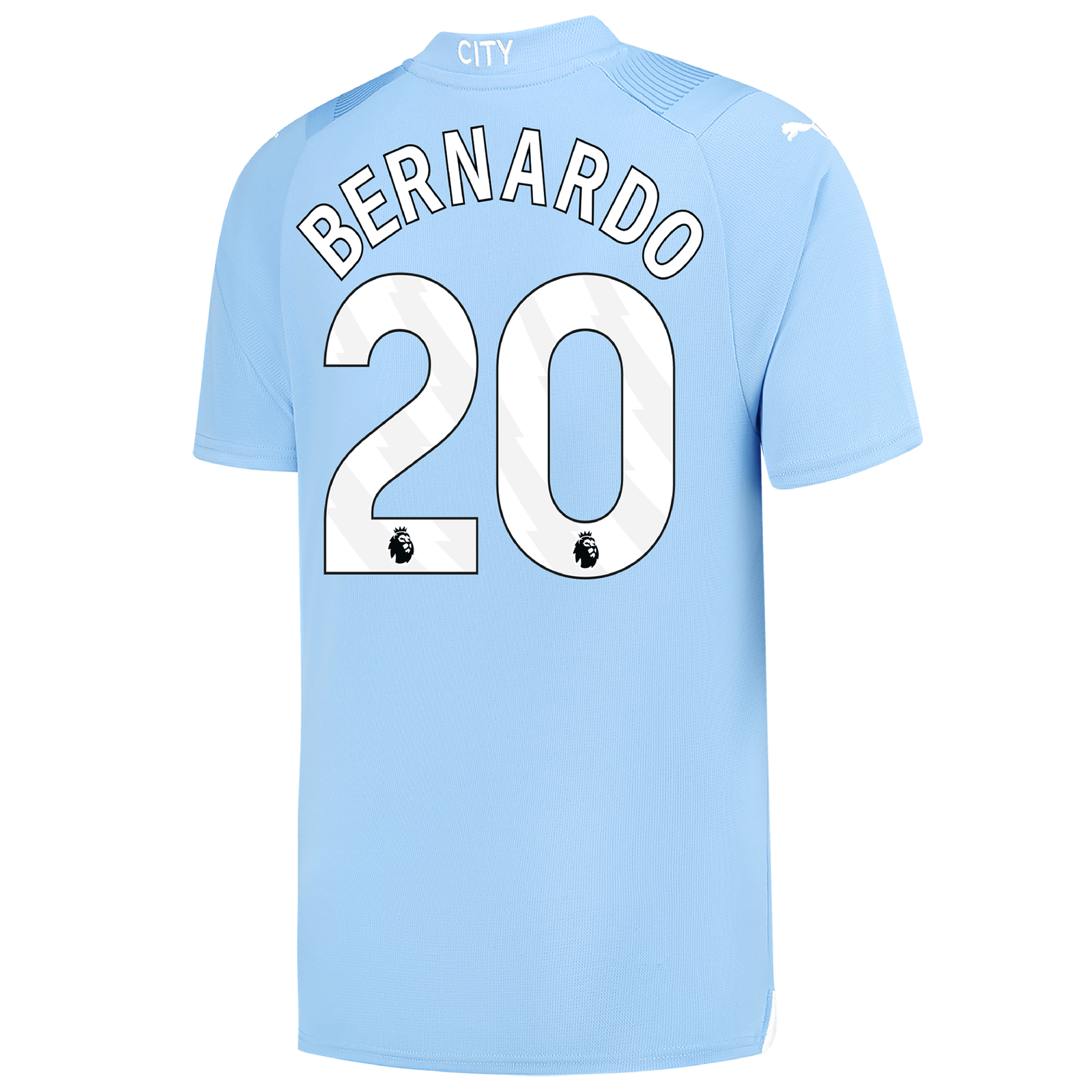 Manchester City's BERNARDO 2020 Home Jersey for the 23-24 season.