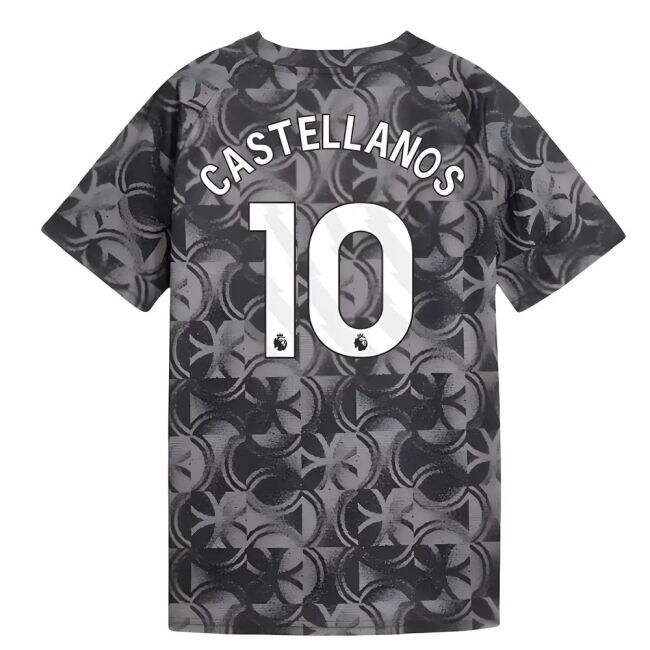 2025-2026 Man City Warm Up Jersey (Black) - Kids (Castellanos 10)