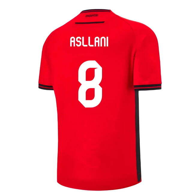 Asllani 8 Player Issue Style Albania Pro Appearance Home Pro Shirt