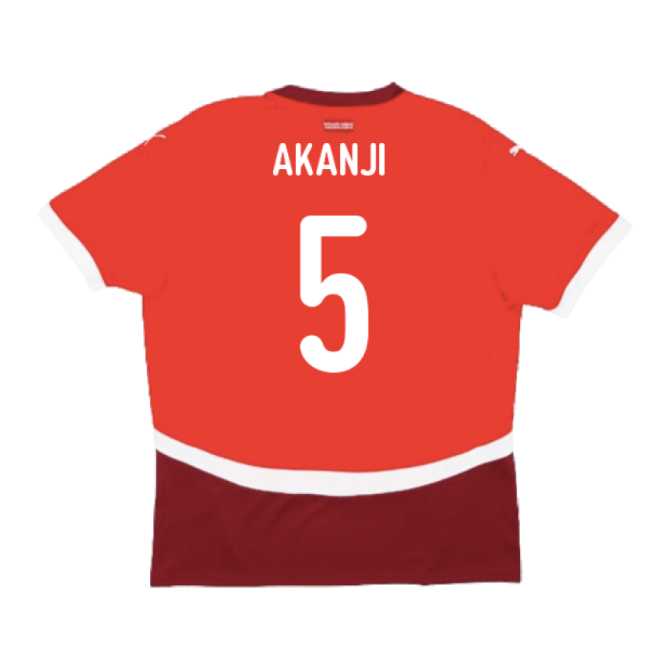 Akanji 5 Elite Style Switzerland Home Player Jersey 2024-2025