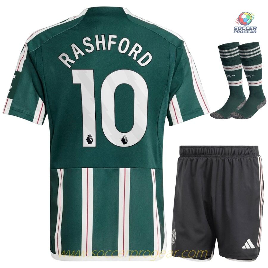 Manchester United Away 2023 2024 Rashford Child Kit Shirt