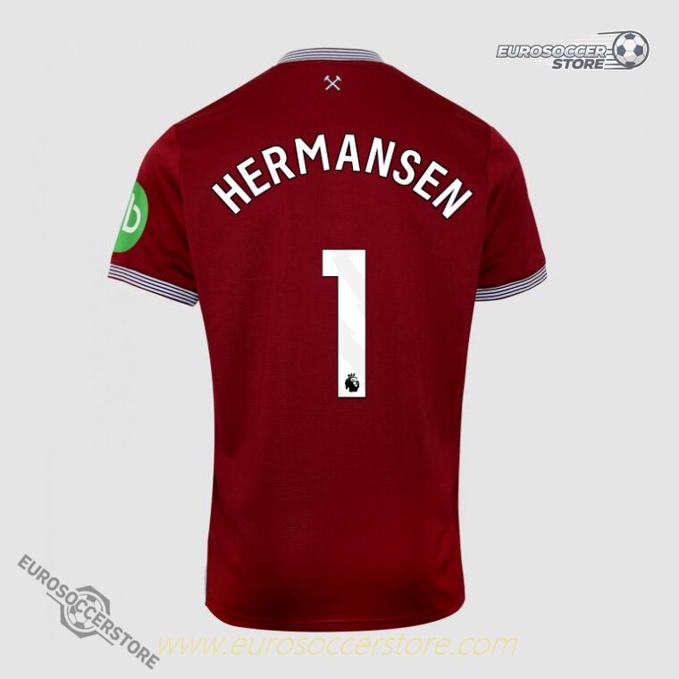 West Ham United 25-26 Season Home Jersey with HERMANSEN 1 Printing