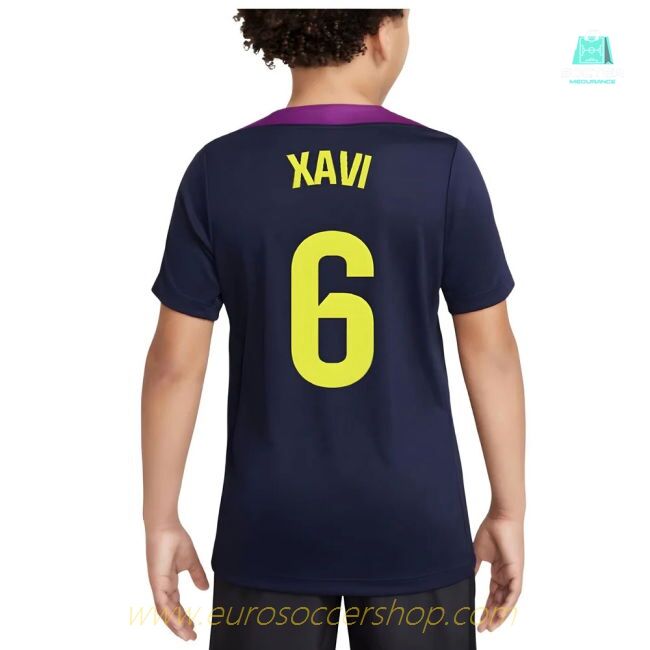 2025-2026 Barcelona Strike Training Shirt (Purple) - Kids (Xavi 6)