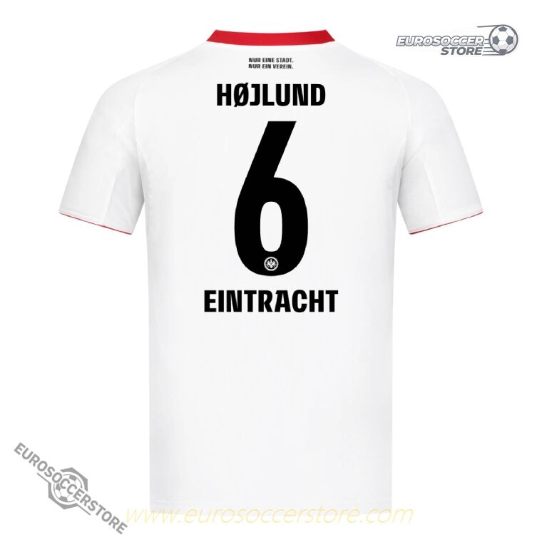 Eintracht Frankfurt's 25-26 Away Jersey featuring HØJLUND with the number 6.