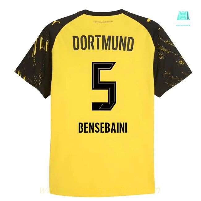 2025-2026 Borussia Dortmund Authentic Home Shirt (Bensebaini 5)