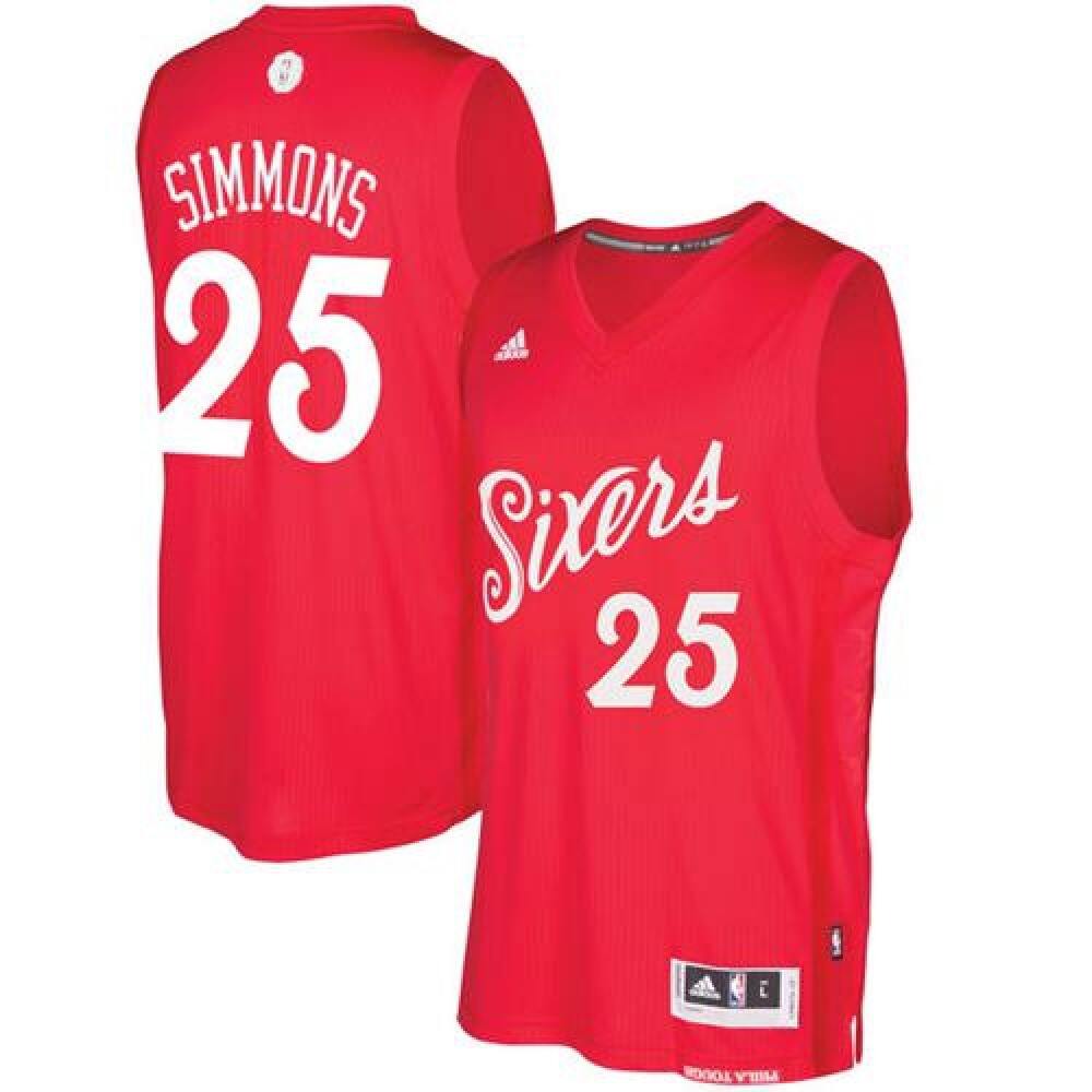 Collector's Item Authentic Men's Sixers #25 Ben Red Basketball Jersey