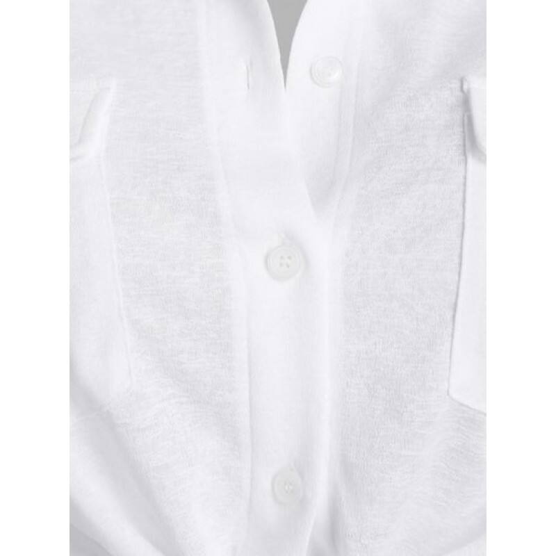 Semi Sheer Pocket Tied Shirt DS3395