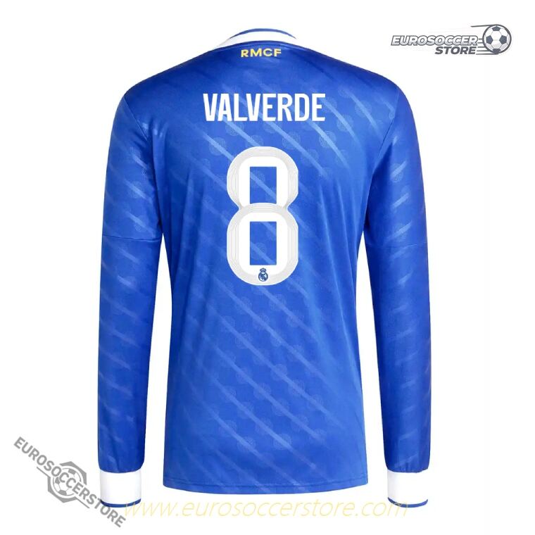 25-26 Season Real Madrid Third Long Sleeve Jersey with VALVERDE 8 Printing