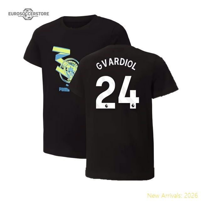 Official 2024-2025 Man City Ftblculture Tee (black) (gvardiol 24)